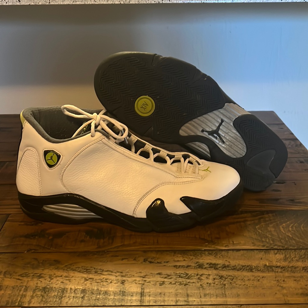 Jordan 14 Retro White Chartreuse